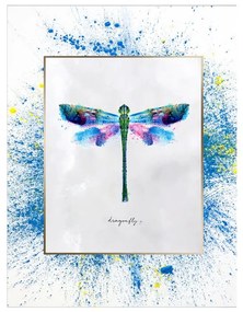 Nástenný obraz na plátne v bielom ráme Tablo Center Dragonfly, 29 × 24 cm