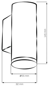 LED RGBW stmievateľné kúpeľňové nástenné svietidlo TURYN 1xGU10/6,5W/230V IP44 čierne