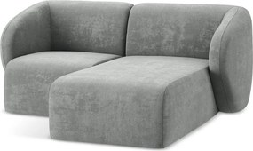 Sivá ženilková rohová pohovka (pravý roh/s leňoškou) Lani – Makamii