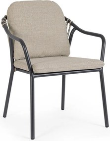 Svetlohnedá kovová záhradná stolička Edvige – Bizzotto