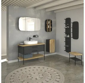 Kúpeľňová stolička Devo Oval dub/diamantovosivá OV-ST50x35-P35D01L09