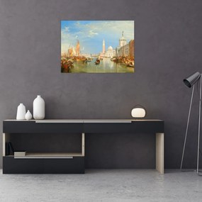 Sklenený obraz - Joseph Mallord William Turner, Venice the Dogana and San Giorgio Maggiore, reprodukcia (70x50 cm)