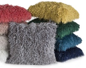 CHLPATÁ DEKORAČNÁ OBLIEČKA NA VANKÚŠ CELIA 40X40 CM KORALOVÁ