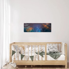 Obraz - Kúzliaci čarodejník (s hodinami) (90x30 cm)