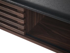 Konzolový stolík tmavé drevo/čierna PERTH Beliani