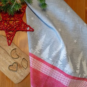 Polášek Utierka Egypt so zimným motívom – 3 ks - č. 110 | Červená / šedá