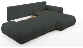 Rozkladacia rohová čalúnená sedacia súprava s úložným priestorom do tvaru L ALMADA pravá antracitová