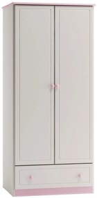 Detská skriňa - šuflík: Biela - fialová 182cm 80cm