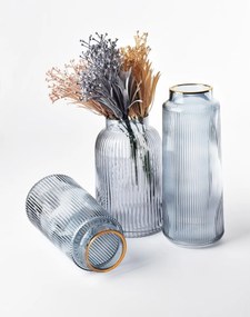 Sklenená váza Serenite 30 cm nebeská šedá/modrá