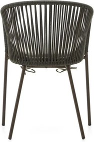 Zelená kovová/polstrovaná záhradná stolička Yanet – Kave Home