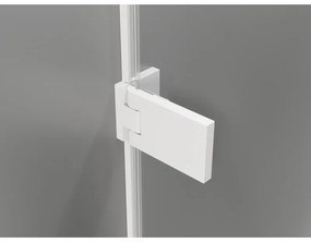 Mexen Lunar-F Duo, skladací sprchový kút 100 x 75 cm, 8mm číre sklo, biely profil, 836-100L-075P-20-00