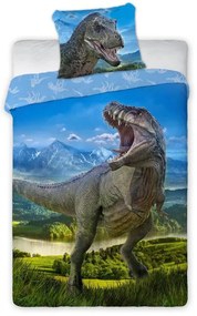Obliečky bavlnené Deluxe 3D 200x140cm+90x70cm Dinosaurus T-Rex Faro Tiahome