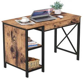 VASAGLE Písací stôl s policami a zásuvkou 116 x 60 cm