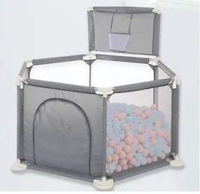Bestent Ohrádka pre deti s loptičkami a košom 130x65x110cm GREY