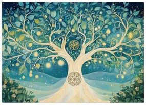 Obraz – Magický strom so špirálami (70x50 cm)