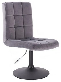 LuxuryForm DESIGN Stolička TOLEDO VELUR na čiernom tanieri - tmavosivá