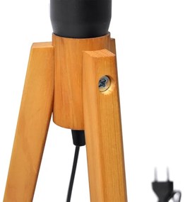 Stolná lampa ALBA 1xE27/15W/230V čierna/dub