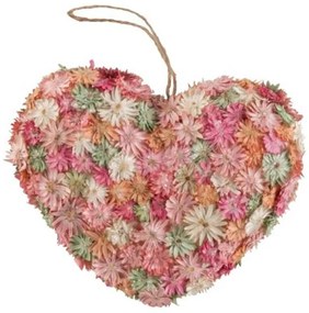 Závesné jarní srdce so suchými kvetmi - 16 * 5 * 14cm
