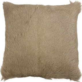 Hnedý štvorcový vankúš z kozej kože - 40 * 40 * 10cm