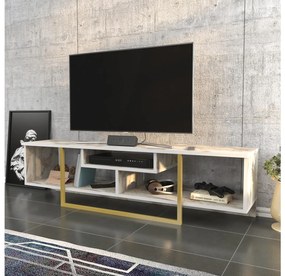 TV stolík/skrinka Aslana 150 (zlatá + biela) . Vlastná spoľahlivá doprava až k Vám domov. 1101387
