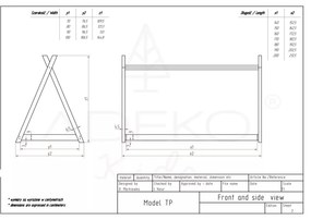 Domčeková posteľ z borovicového dreva Adeko Mila TP, 90 x 160 cm