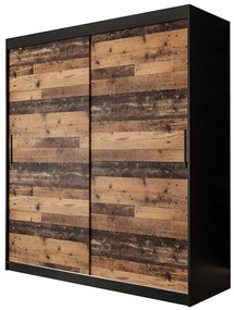 Skriňa Old Wood T 180 Čierna/Old Style