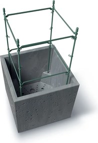 Plastový kvetináč SIERRAS SQUARE BETON EFFECT antracitový