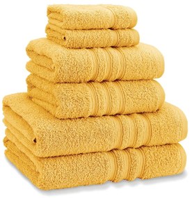 Žlté froté bavlnené uteráky a osušky v súprave 6 ks Zero Twist – Catherine Lansfield