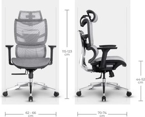 Ergonomická sieťovaná kancelárska stolička MOSH Airflow 690 – čierno-biela