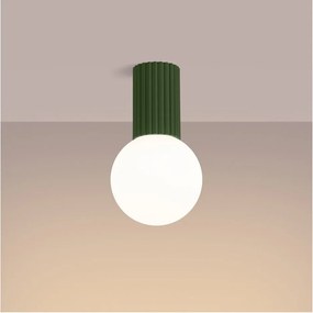 Zelené stropné svietidlo so skleneným tienidlom ø 12 cm Orbital – Sollux