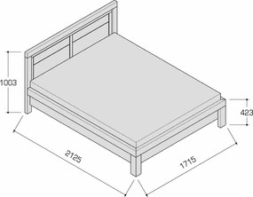Moderná dubová manželská posteľ BA, 140/160/180/200 x 200 cm 160 cm