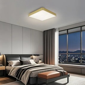 Brilagi-LED stmievateľné stropné svietidlo POOL LED/36W/230V 3000-6000K 40x40 cm zlaté + diaľkové ovládanie