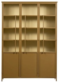 Kovová vitrína v horčicovej farbe 140x200x44 cm Exhibit – WOOOD