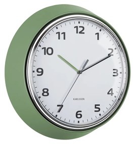Dizajnové nástenné hodiny Karlsson 6006GR zelené,priemer 34 cm