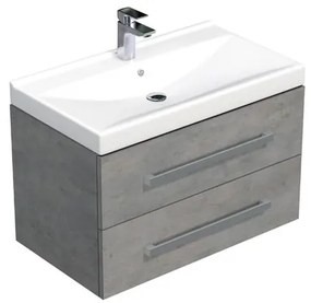 Kúpeľňová skrinka s umývadlom SAT Cube Way 80x53x46 cm betón mat CUBE46802BEVER, 1 ks