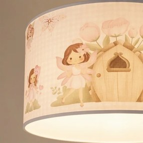 Brilagi - LED detský luster na lanku BOBO 1xE27/60W/230V pr. 35 cm ružová s motívom víl