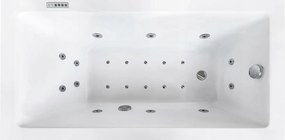 Obdĺžniková akrylová kúpeľňová vaňa s hydromasážou 150 x 70 cm