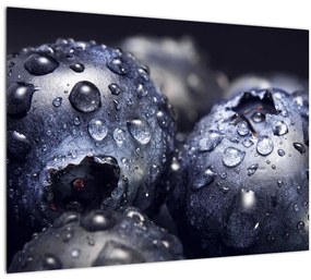 Sklenený obraz ovocia s kvapkami vody (70x50 cm)