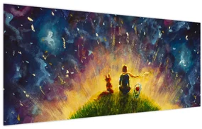 Obraz - Malý princ a líška (120x50 cm)