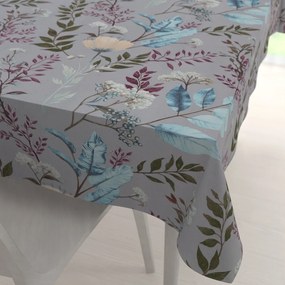 Biante Bavlnený obdĺžnikový obrus Sandra SA-621 Jesenné vetvičky na modrosivom 50x100 cm