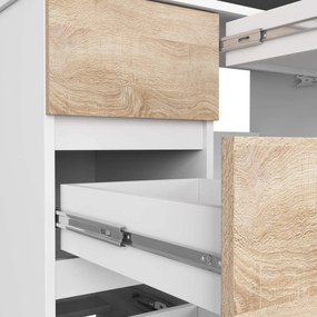 Písací stôl A-7 90 cm biely/dub sonoma ľavý