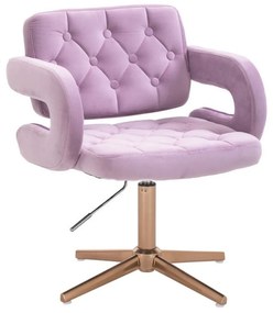 LuxuryForm DESIGN Stolička ADRIA VELUR na zlatom kríži - levanduľa