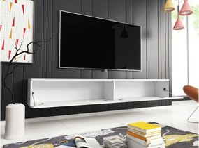 TV stolík CERIEE 180 - biela / biela lesklá