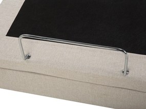 Nastaviteľná čalúnená posteľ 90 x 200 cm béžová DUKE Beliani