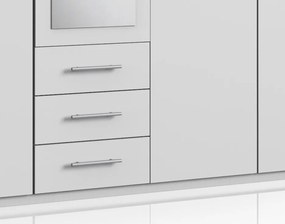 Šatníková skriňa Ben, 225 cm, biela