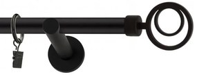 Dekorstudio Garniža jednoradová ORBIO čierna matná 19mm Dĺžka: 200cm, Typ uchytenia: Držiak modern, Typ príslušenstva: Krúžky tiché so štipcami