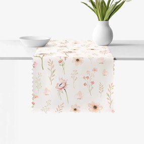 Goldea behúň na stôl teflónový - ružové kvietky 35x140 cm