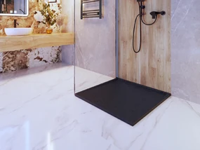 Erga Almac, SMC sprchová vanička 90 x 90 x 3 cm, čierna matná, ERG-GMA-AL-9090BK