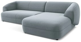 Svetlomodrá zamatová rohová pohovka (pravý roh) Moana – Makamii