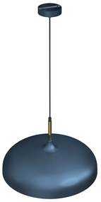 Závesné svietidlo Lincoln, 1x zlaté/tmavomodré kovové tienidlo, (fi 45cm), db/g